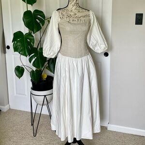 Reformation Linen Midi Corset Dress